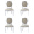 Conjunto 4 Cadeiras Medalhão Branco Encosto Estofado Veludo Funji