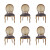 Conjunto 6 Cadeiras Medalhão Madeira Cor Imbuia Assento Courino