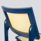 Cadeira de Jantar Madeira Cor Azul Gloss Assento Encosto Palhinha