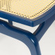 Cadeira de Jantar Madeira Cor Azul Gloss Assento Encosto Palhinha