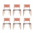 Conjunto 6 Cadeiras Empilháveis Metal Aço Corten Encosto Couro
