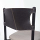 Conjunto 6 Cadeiras Empilháveis Metal Cor Preto com Encosto Couro
