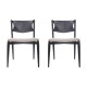 Conjunto 2 Cadeiras Empilháveis Metal Cor Preto com Encosto Couro