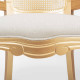 Conjunto 6 Cadeiras Decorativa com Braço Dourado Encosto Palhinha