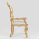 Conjunto 6 Cadeiras Decorativa com Braço Dourado Encosto Palhinha