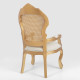 Cadeira Decorativa com Braço Madeira Cor Dourado Encosto Palhinha