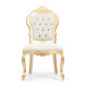 Conjunto 2 Cadeiras Decorativa Madeira Dourado Encosto Estofado