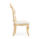 Conjunto 4 Cadeiras Decorativa Madeira Dourado Encosto Estofado