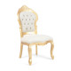 Conjunto 8 Cadeiras Decorativa Madeira Dourado Encosto Estofado