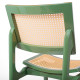 Conjunto 4 Cadeiras de Jantar Madeira Cor Verde Encosto Palhinha