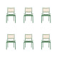 Conjunto 6 Cadeiras de Jantar Madeira Cor Verde Encosto Palhinha