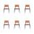 Conjunto 6 Cadeiras Alessa Metal Cor Aço Corten Encosto Malibu