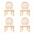 Conjunto 4 Cadeiras Infantis Medalhão Amêndoa Tecido Veludo Areia
