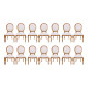 Conjunto 14 Cadeiras Medalhão Amêndoa Encosto Liso Estofado Linho