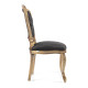 Cadeira Luis Xv Dourado Envelhecido Estofada Tecido Veludo Preto