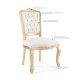 Conjunto 6 Cadeiras Luis Xv Cor Dourado e Tecido Branco Klimt 09