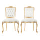 Conjunto 2 Cadeiras Luis Xv Cor Dourado e Tecido Branco Klimt 09