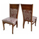 Kit 4 Cadeiras de Jantar de Madeira Imbuia Assento Tecido Floral Estofado Encosto Lia