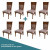 Kit 8 Cadeiras de Jantar de Madeira Imbuia Assento Tecido Floral Estofado Encosto Lia
