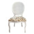 Cadeira Medalhão Branco Fosco Encosto Palha Assento Tecido Floral
