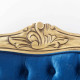 Conjunto 6 Poltronas Luis Xv Dourado Envelhecido Tecido Azul