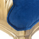 Kit 2 Poltronas Luis Xv Dourado Envelhecido Tecido Azul