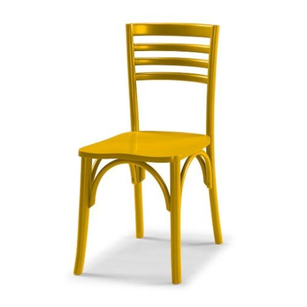 Cadeira Samara Madeira Tauari Amarelo Fosco 40Cm X 85Cm