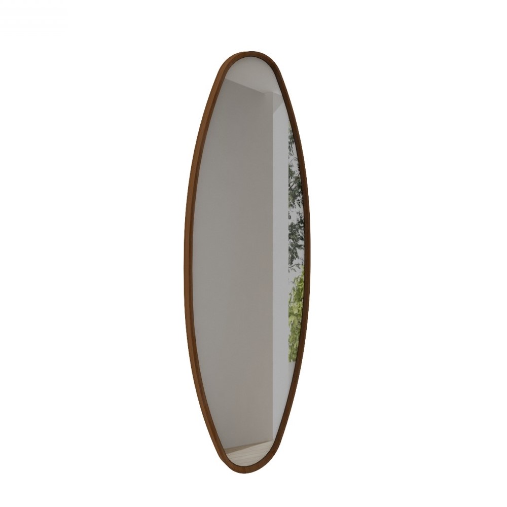 Espelho Oval Paulista 150 X 50 Cm Amêndoa