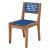 Cadeira Miquela de Madeira Encosto e Assento Trançados Corda Azul