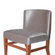 Cadeira de Madeira Confortável Nova York Assento Estofado Cinza