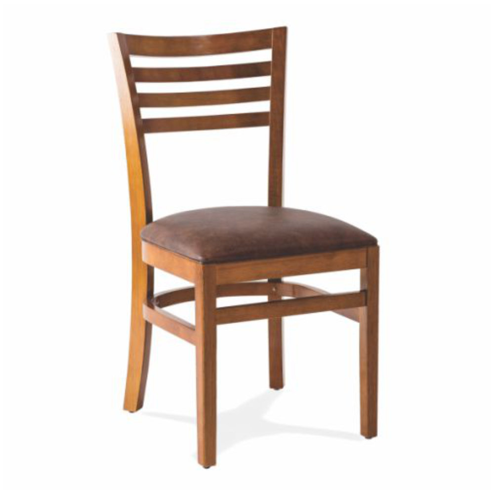 Cadeira de Madeira Confortável 90 Cm Cor Amêndoa Assento Estofado