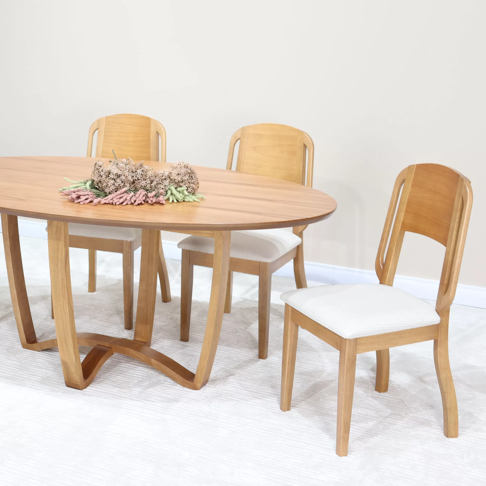 Jogo Bistrô Madeira e Ferro 1 Mesa ( 90cm ) + 4 Cadeiras de Jantar