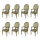 Conjunto 6 Cadeiras Medalhão com Braço Cor Imbuia Assento Palha