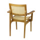 Cadeira de Madeira com Braço Assento e Encosto em Palha Natural