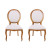Conjunto 2 Cadeiras Medalhão Amêndoa Encosto Liso Estofado Linho