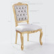 Conjunto 4 Cadeiras Luis Xv Madeira Estofada Dourado com Veludo