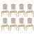 Conjunto 8 Cadeiras Luis Xv Madeira Estofada Dourado com Veludo